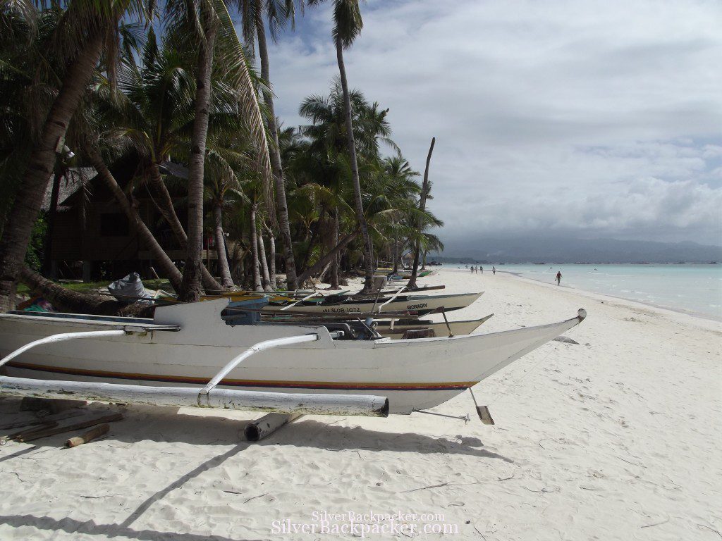 Boats on the beach at Station One,Boracay