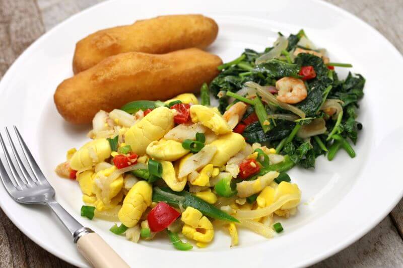 Ackee and Saltfish at the Pelican in Montego Bay, Jamaica