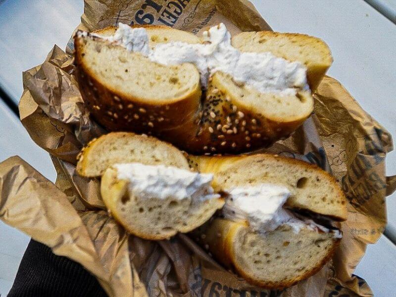 Murray's Bagel with Creamcheese New York bagel