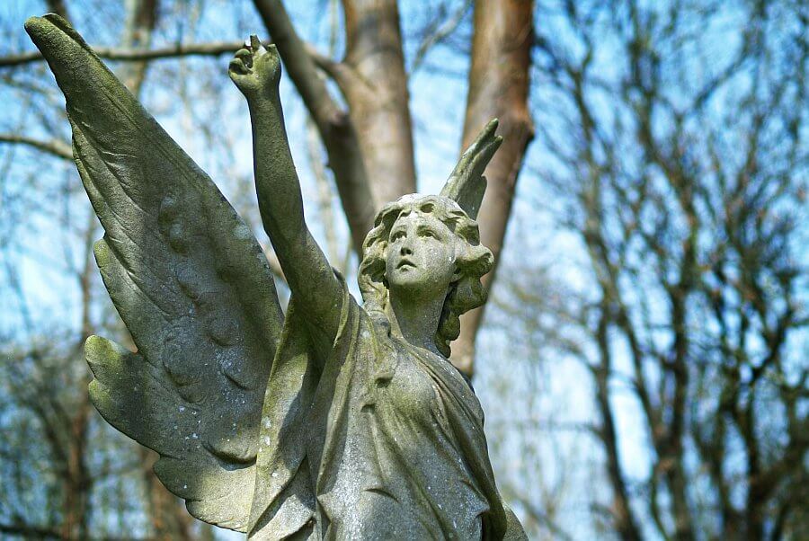 Highgate Cemetery statue of angel. off the beaten track in London